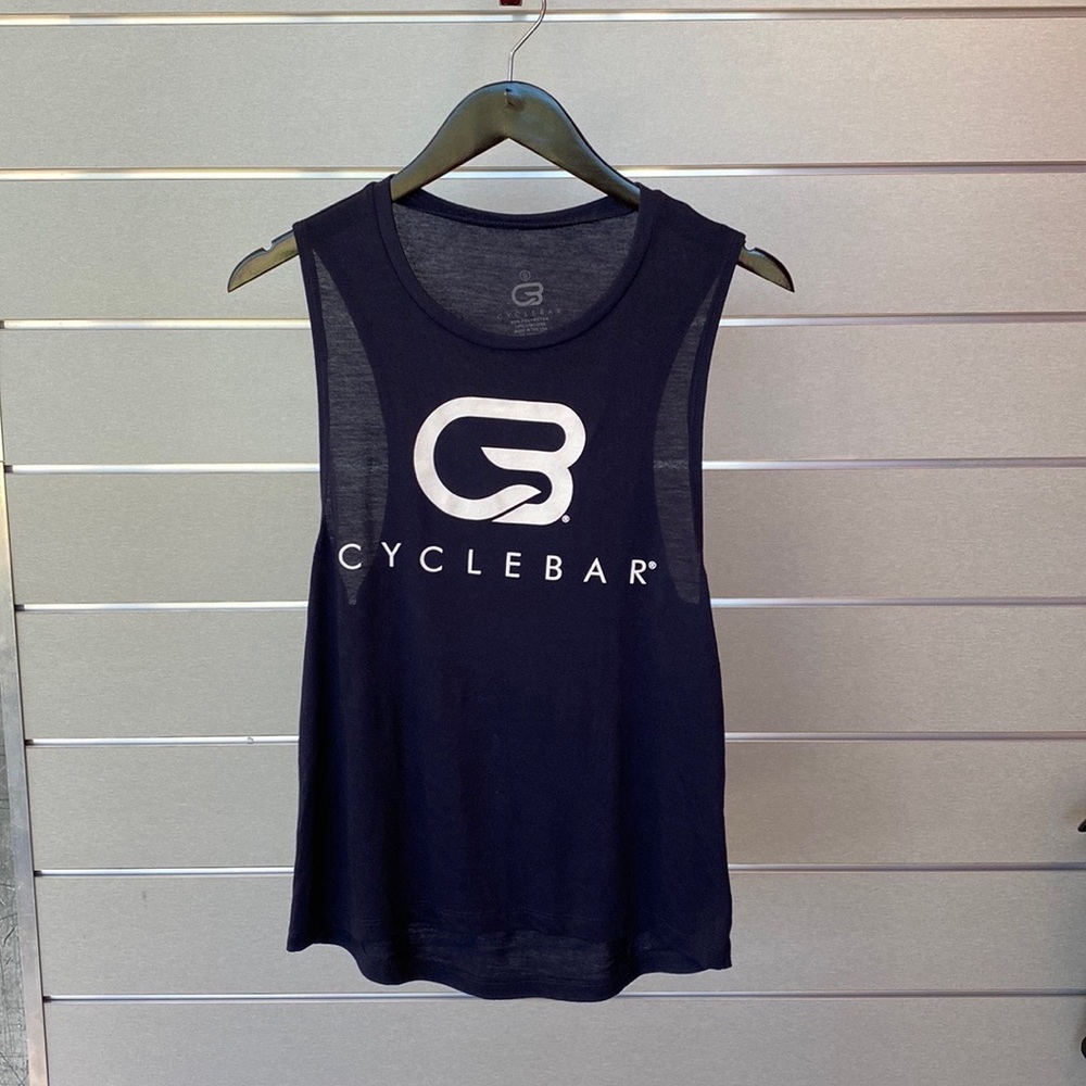 CycleBar Muscle Tank - Navy/White - Large - NWT